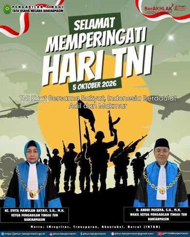 PTTUN Banjarmasin Ucapkan Selamat Hari TNI 5 Oktober 2026